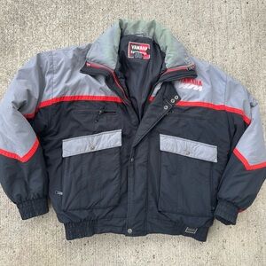 Vintage Yamaha Motorcycle Racing Jacket Black/ Gray Men’s Size Large